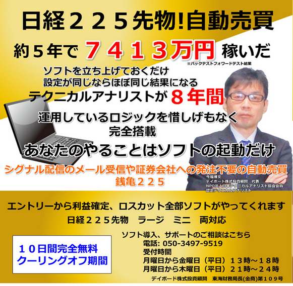 銭亀225（日経225先物自動売買）